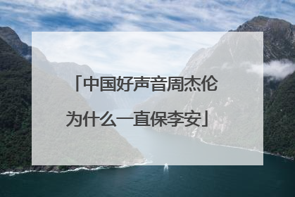 中国好声音周杰伦为什么一直保李安