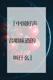 中国好声音唱味道的叫什么