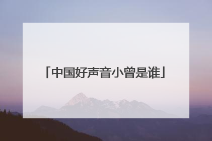 中国好声音小曾是谁