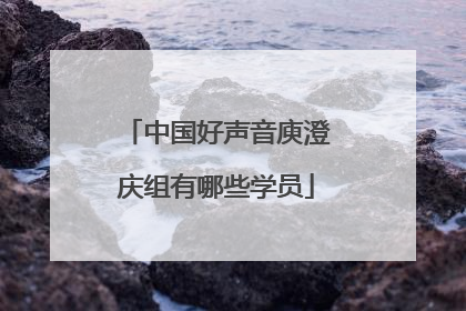 中国好声音庾澄庆组有哪些学员