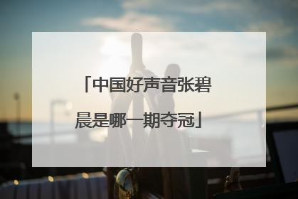 中国好声音张碧晨是哪一期夺冠