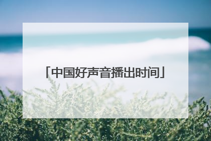 中国好声音播出时间