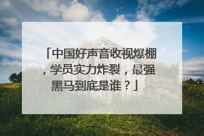 中国好声音收视爆棚，学员实力炸裂，最强黑马到底是谁？