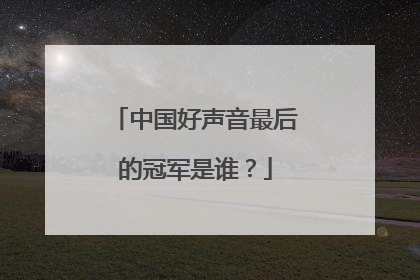 中国好声音最后的冠军是谁？