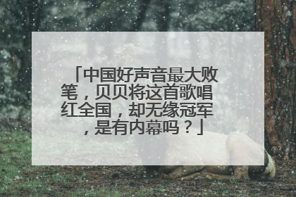 中国好声音最大败笔,贝贝将这首歌唱红全国,却无缘冠军,是有内幕吗?