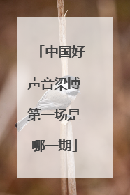 中国好声音梁博第一场是哪一期