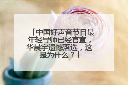 中国好声音节目最年轻导师已经官宣,华晨宇遗憾落选,这是为什么?