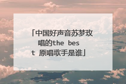 中国好声音苏梦玫唱的the best 原唱歌手是谁