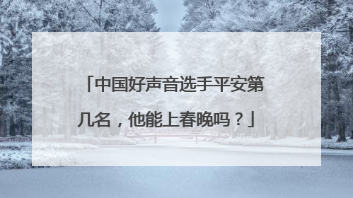 中国好声音选手平安第几名，他能上春晚吗？