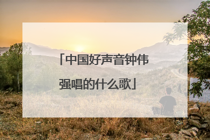 中国好声音钟伟强唱的什么歌