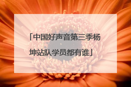 中国好声音第三季杨坤站队学员都有谁