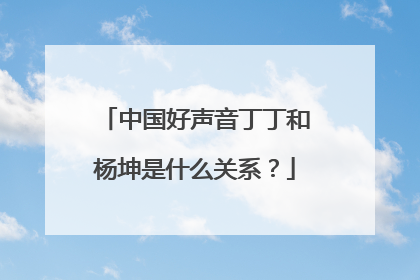 中国好声音丁丁和杨坤是什么关系？