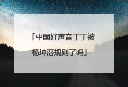 中国好声音丁丁被杨坤潜规则了吗