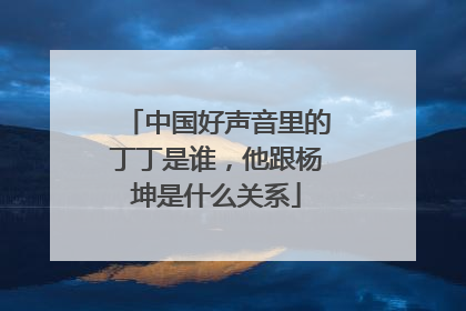 中国好声音里的丁丁是谁，他跟杨坤是什么关系