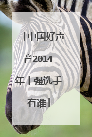 中国好声音2014年十强选手有谁