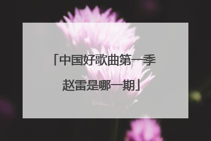 中国好歌曲第一季 赵雷是哪一期