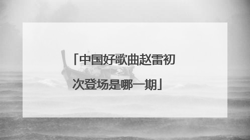 中国好歌曲赵雷初次登场是哪一期