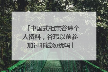 中国式相亲谷玮个人资料，谷玮以前参加过非诚勿扰吗