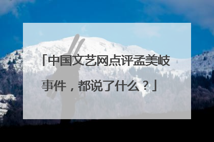 中国文艺网点评孟美岐事件,都说了什么?