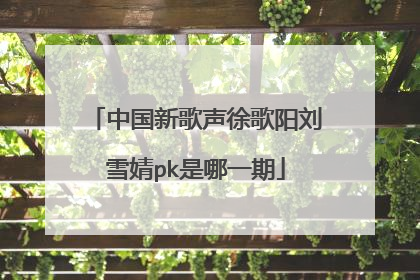 中国新歌声徐歌阳刘雪婧pk是哪一期