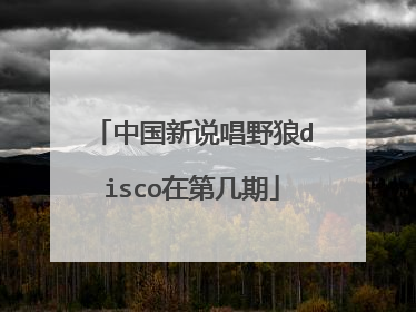 中国新说唱野狼disco在第几期