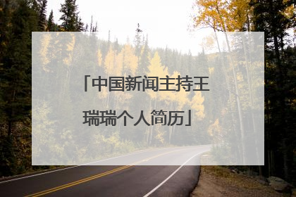 中国新闻主持王瑞瑞个人简历