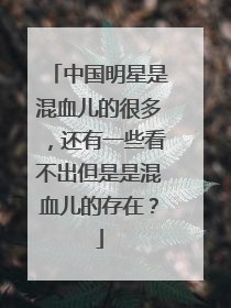 中国明星是混血儿的很多,还有一些看不出但是是混血儿的存在?