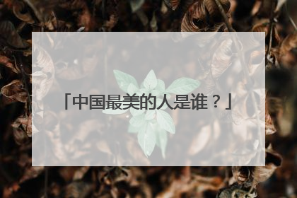 中国最美的人是谁？