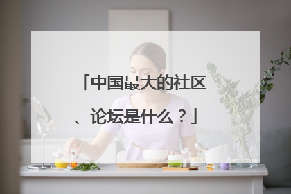 中国最大的社区、论坛是什么?