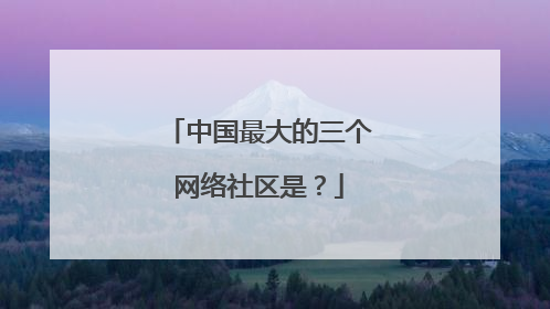 中国最大的三个网络社区是?