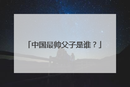 中国最帅父子是谁?