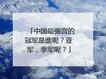 中国最强音的冠军是谁呢？亚军，季军呢？