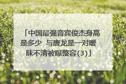 中国最强音宾俊杰身高是多少 与唐龙是一对暧昧不清被曝整容(3)