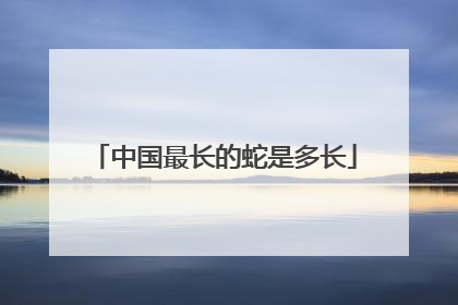 中国最长的蛇是多长