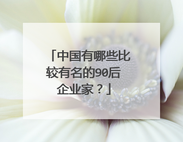 中国有哪些比较有名的90后企业家?