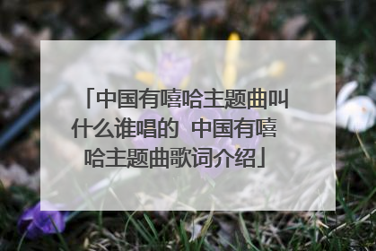中国有嘻哈主题曲叫什么谁唱的 中国有嘻哈主题曲歌词介绍