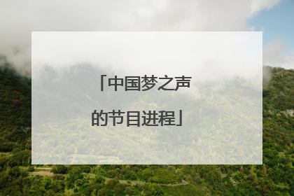 中国梦之声的节目进程