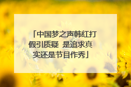 中国梦之声韩红打假引质疑 是追求真实还是节目作秀