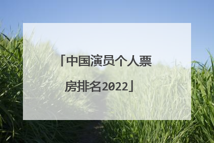中国演员个人票房排名2022