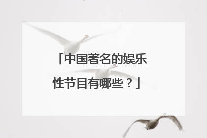 中国著名的娱乐性节目有哪些?