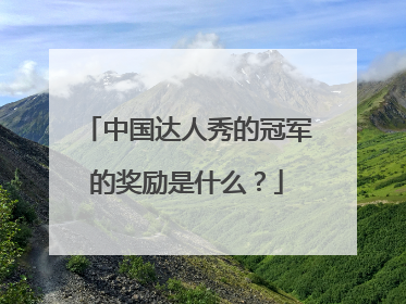 中国达人秀的冠军的奖励是什么？