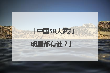 中国50大武打明星都有谁？