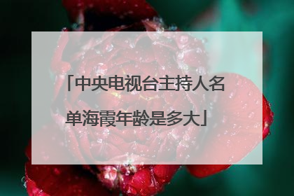 中央电视台主持人名单海霞年龄是多大