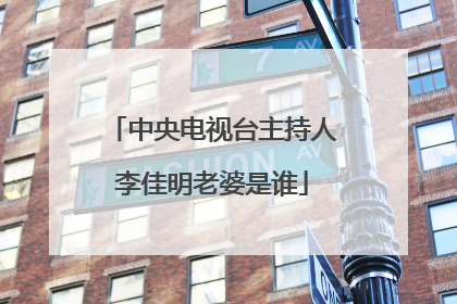 中央电视台主持人李佳明老婆是谁