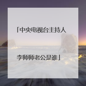 中央电视台主持人李师师老公是谁