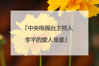 中央电视台主持人李平的爱人是谁