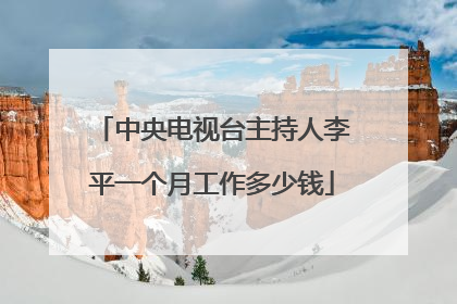 中央电视台主持人李平一个月工作多少钱