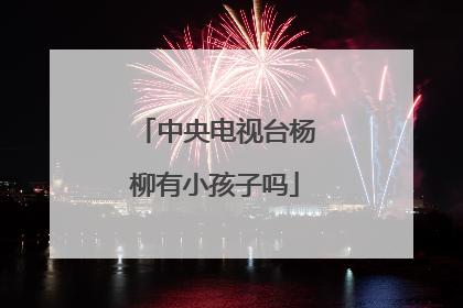 中央电视台杨柳有小孩子吗