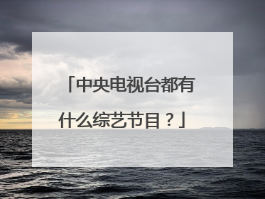 中央电视台都有什么综艺节目？