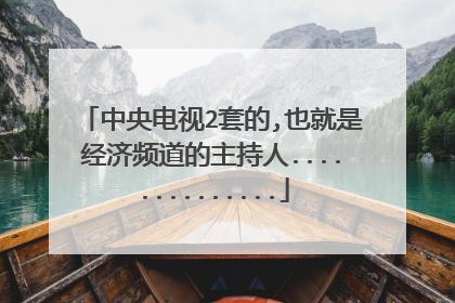 中央电视2套的,也就是经济频道的主持人..............